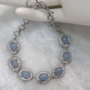 Mexican Angelite Toggle Clasp Bracelet